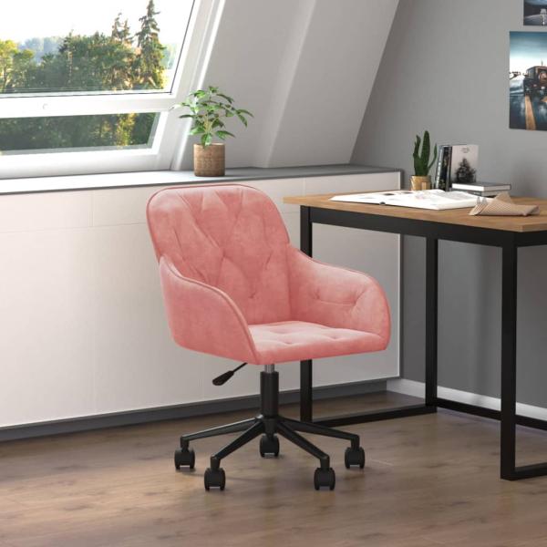 ARDEBO.de - Bürostuhl Drehbar Rosa Samt