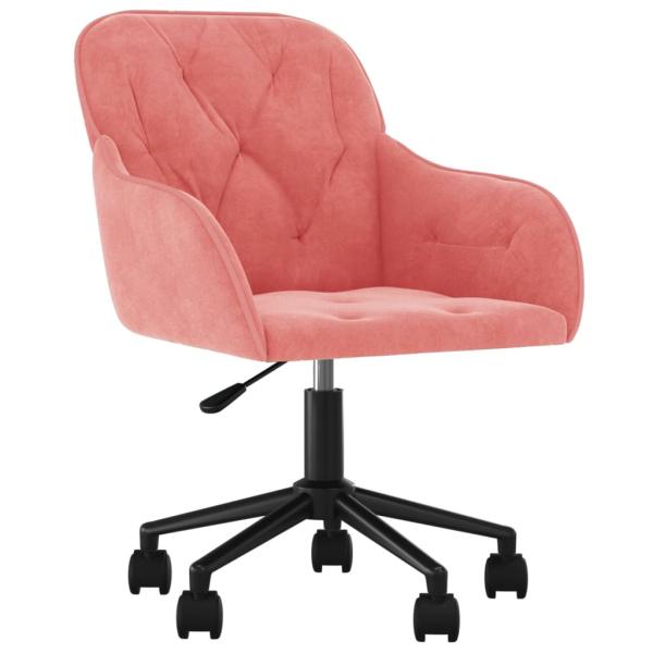 Bürostuhl Drehbar Rosa Samt