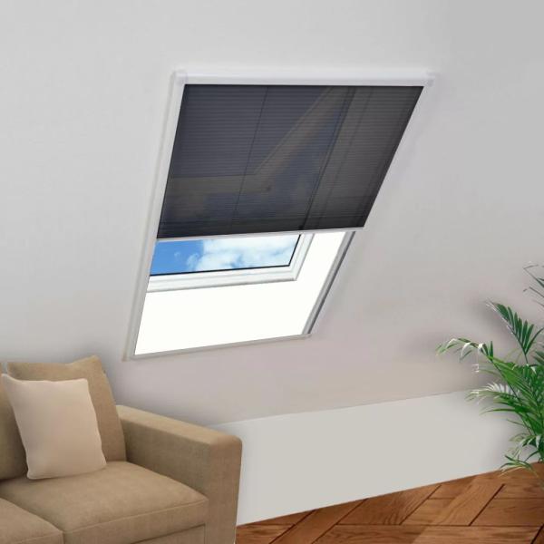 Insektenschutz-Plissee für Fenster Aluminium 80 x 120 cm 