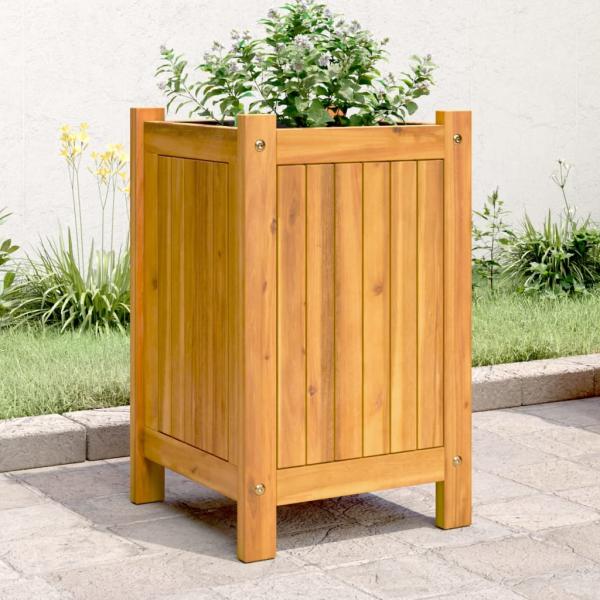 ARDEBO.de - Pflanzkübel mit Einlage 31x31x50 cm Massivholz Akazie
