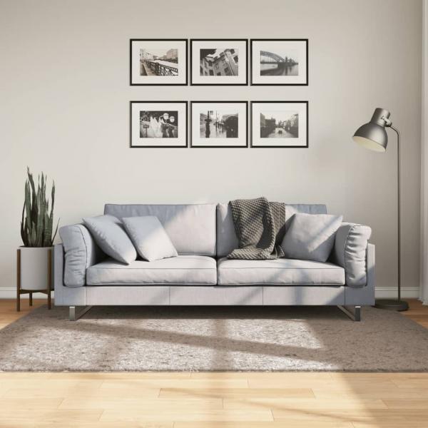 ARDEBO.de - Shaggy-Teppich PAMPLONA Hochflor Modern Beige 140x200 cm