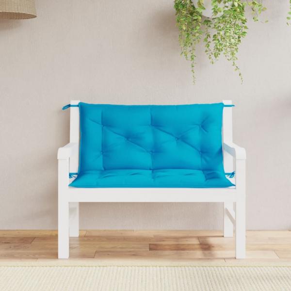 ARDEBO.de - Gartenbank-Auflagen 2 Stk. Hellblau 100x50x7 cm Oxford-Gewebe