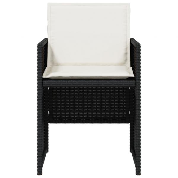 Gartenstühle mit Kissen 4 Stk. Schwarz Poly Rattan