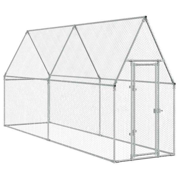 Hühnerkäfig Silbern 100x100x190 cm Verzinkter Stahl