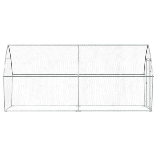 Hühnerkäfig Silbern 400x105x182 cm Verzinkter Stahl