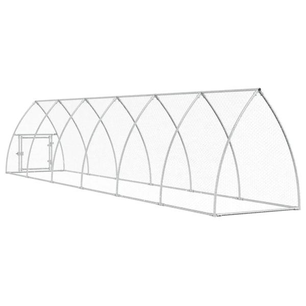 Hühnerkäfig Silbern 600x105x120 cm Verzinkter Stahl