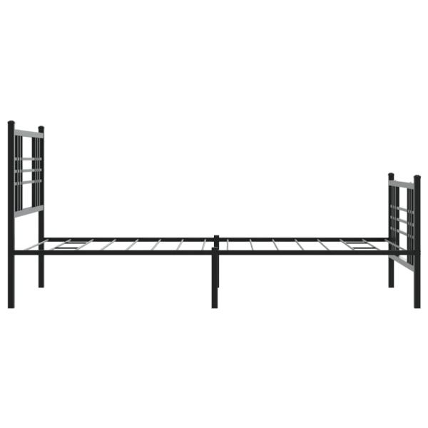 ARDEBO.de - Bettgestell mit Kopf- und Fußteil Metall Schwarz 90x190 cm