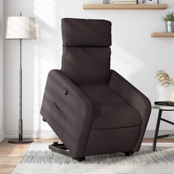 ARDEBO.de - Relaxsessel mit Aufstehhilfe Dunkelbraun Stoff
