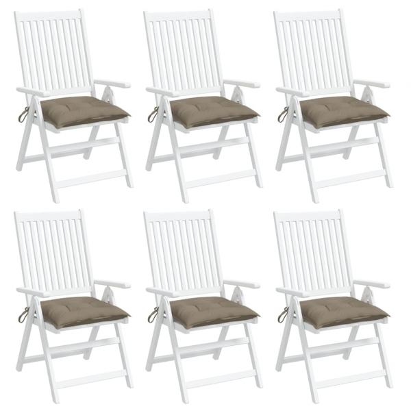 Stuhlkissen 6 Stk. Taupe 40x40x7 cm Oxford-Gewebe