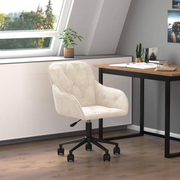ARDEBO.de - Bürostuhl Drehbar Creme Samt