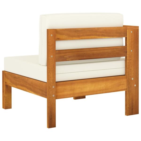 10-tlg. Garten-Lounge-Set mit Creme Auflagen Massivholz Akazie