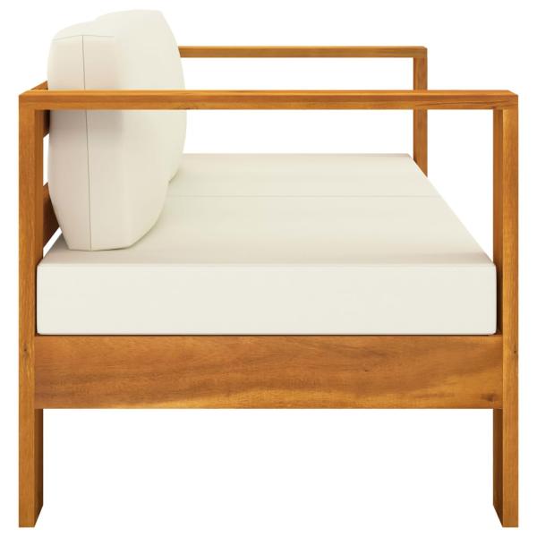 8-tlg. Garten-Lounge-Set mit Creme Auflagen Massivholz Akazie