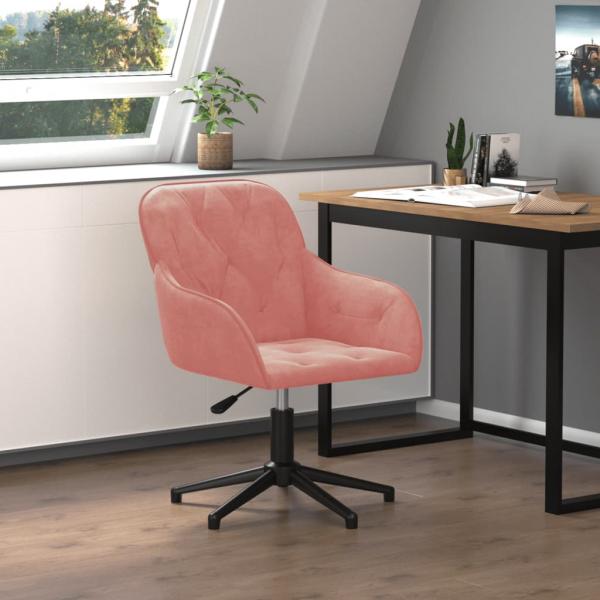 ARDEBO.de - Bürostuhl Drehbar Rosa Samt