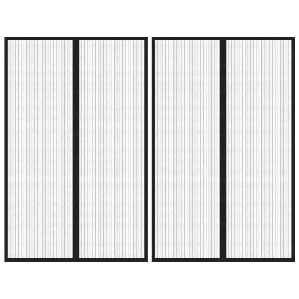 ARDEBO.de - Fliegengitter-Türvorhänge 2 Stk. Magnet Schwarz 220x130 cm