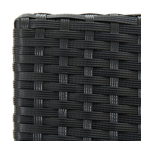3-tlg. Gartenbar-Set mit Kissen Poly Rattan Schwarz