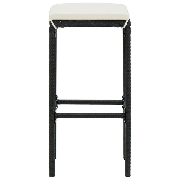 4-tlg. Gartenbar-Set mit Kissen Schwarz