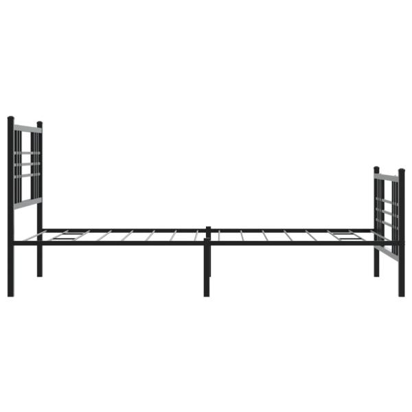 Bettgestell mit Kopf- und Fußteil Metall Schwarz 100x200 cm
