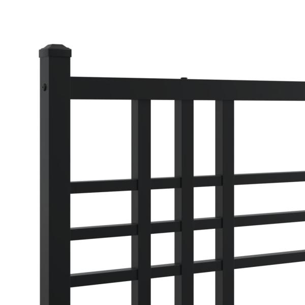 ARDEBO.de - Bettgestell mit Kopf- und Fußteil Metall Schwarz 200x200 cm