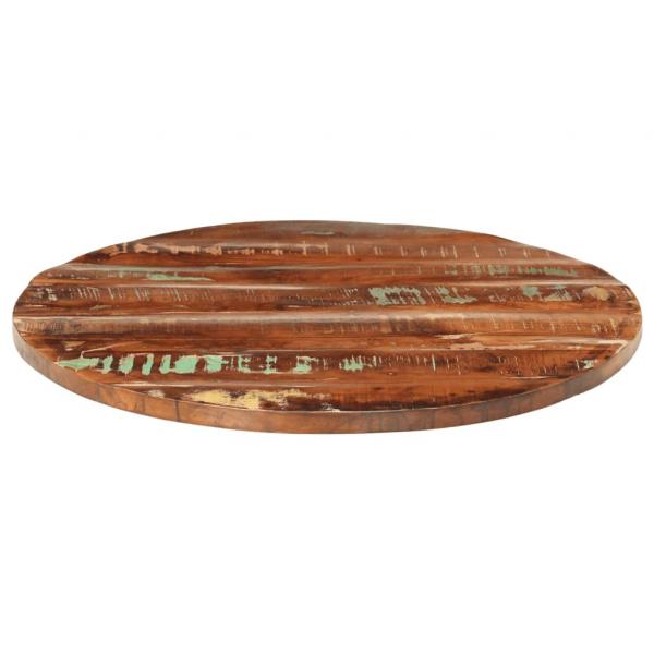 Tischplatte Ø 70x2,5 cm Rund Altholz Massiv