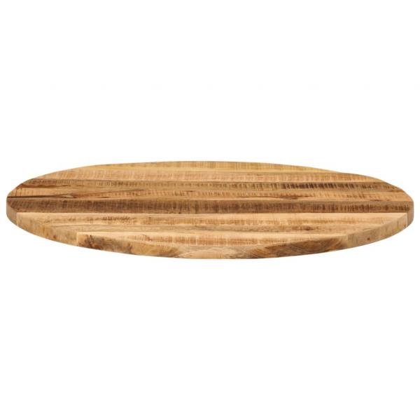 Tischplatte Ø 80x1,5 cm Rund Raues Massives Mangoholz