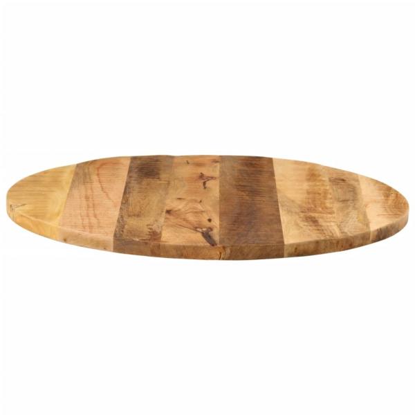 Tischplatte Ø 80x1,5 cm Rund Raues Massives Mangoholz