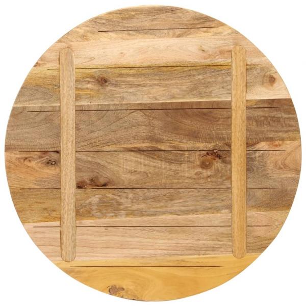 Tischplatte Ø 80x1,5 cm Rund Raues Massives Mangoholz