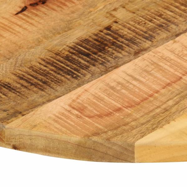 Tischplatte Ø 80x1,5 cm Rund Raues Massives Mangoholz