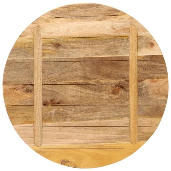 Tischplatte Ø 70x2,5 cm Rund Raues Massives Mangoholz