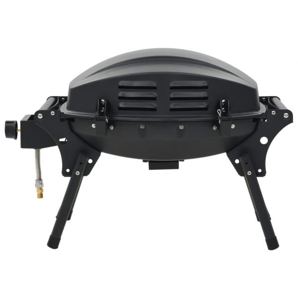 Tragbarer Gasgrill mit Kochzone Schwarz
