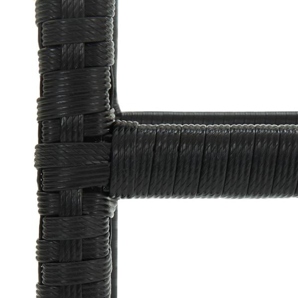 Barhocker mit Kissen 3 Stk. Schwarz Poly Rattan