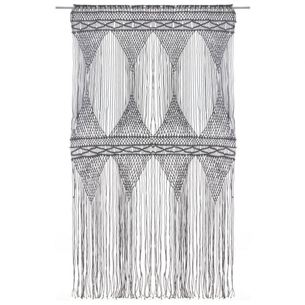 Makramee Vorhang Anthrazit 140x240 cm Baumwolle