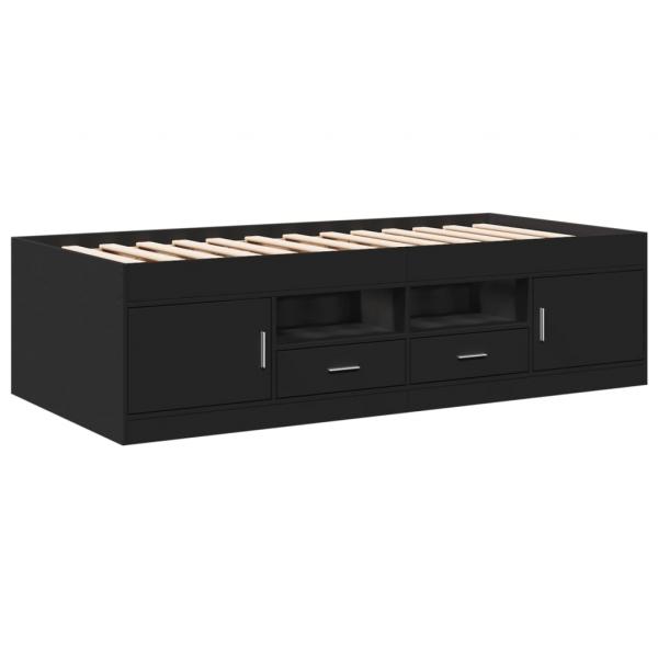Tagesbett mit Schubladen Schwarz 75x190 cm Holzwerkstoff