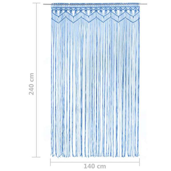 Makramee Vorhang Blau 140x240 cm Baumwolle