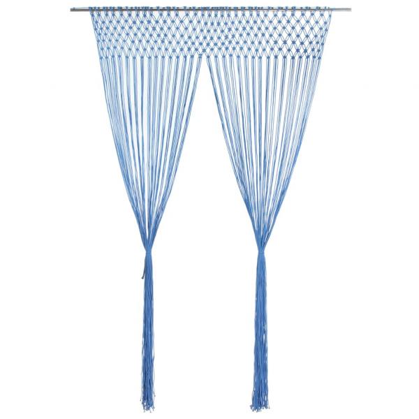 ARDEBO.de - Makramee Vorhang Blau 140x240 cm Baumwolle