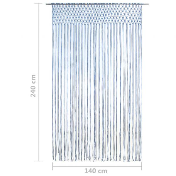 Makramee Vorhang Blau 140x240 cm Baumwolle