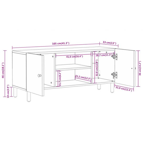 TV-Schrank 105x33x46 cm Massivholz Akazie