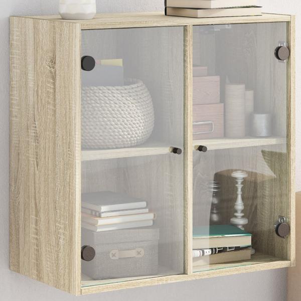 ARDEBO.de - Wandschrank mit Glastüren Sonoma-Eiche 68x37x68,5 cm