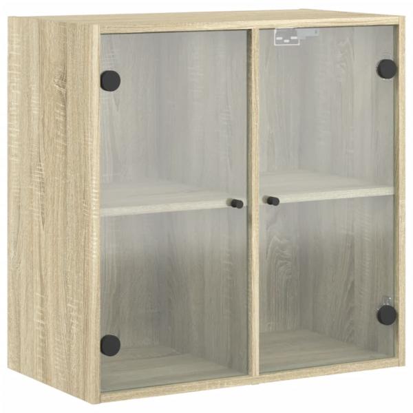 Wandschrank mit Glastüren Sonoma-Eiche 68x37x68,5 cm