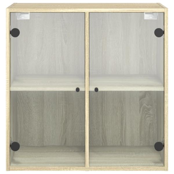 Wandschrank mit Glastüren Sonoma-Eiche 68x37x68,5 cm
