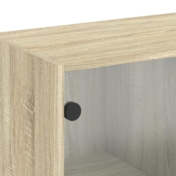 Wandschrank mit Glastüren Sonoma-Eiche 68x37x68,5 cm