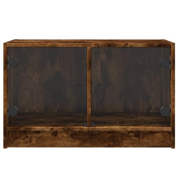 TV-Schrank mit Glastüren Räuchereiche 68x37x42 cm