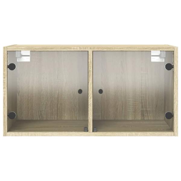 Wandschrank mit Glastüren Sonoma-Eiche 68,5x37x35 cm