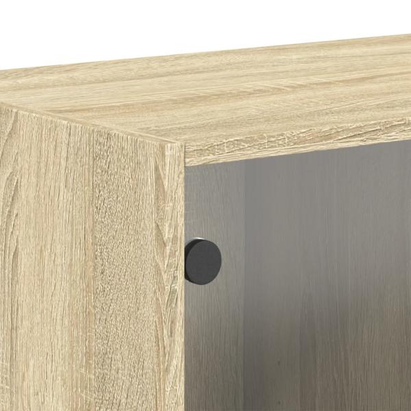 Wandschrank mit Glastüren Sonoma-Eiche 68,5x37x35 cm