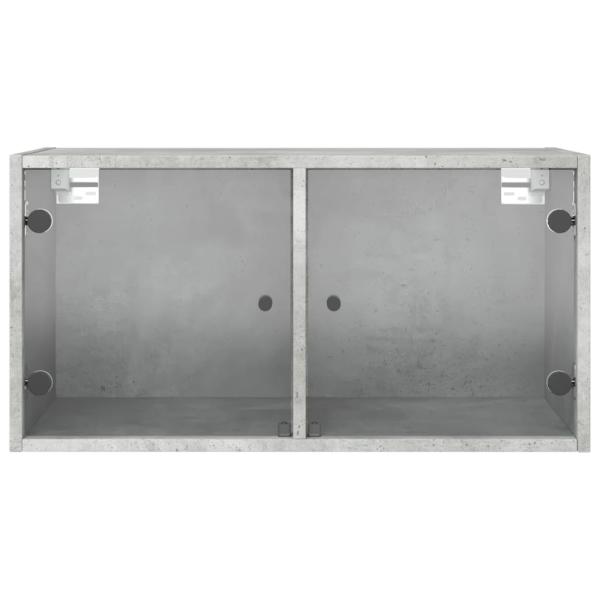 Wandschrank mit Glastüren Betongrau 68,5x37x35 cm
