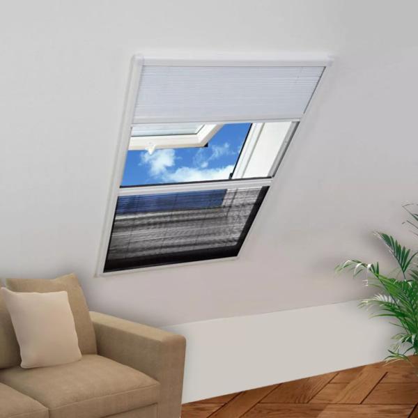 ARDEBO.de - Insektenschutz-Plissee für Fenster Jalousie Aluminium 80x120 cm 