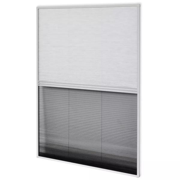 Insektenschutz-Plissee für Fenster Jalousie Aluminium 80x120 cm 