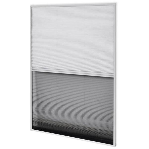 Insektenschutz-Plissee für Fenster Jalousie Aluminium 80x120 cm 