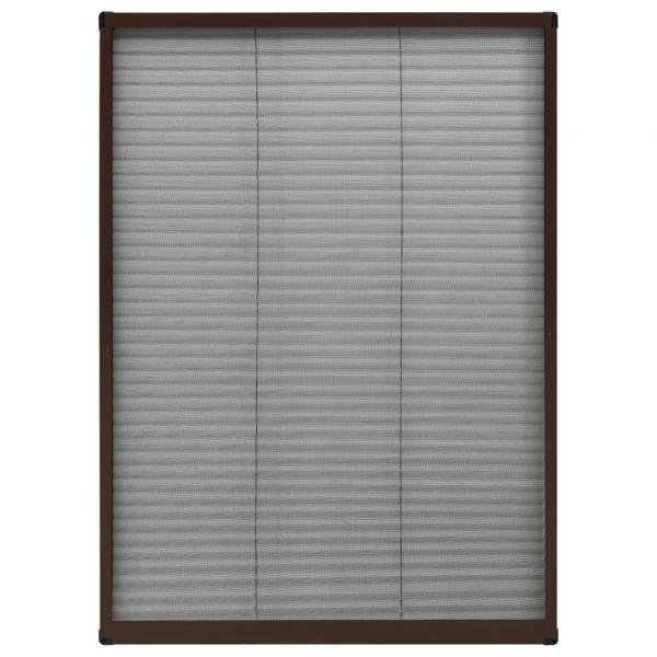 Insektenschutz-Plissee für Fenster Aluminium Braun 80x120 cm