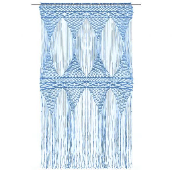Makramee Vorhang Blau 140x240 cm Baumwolle