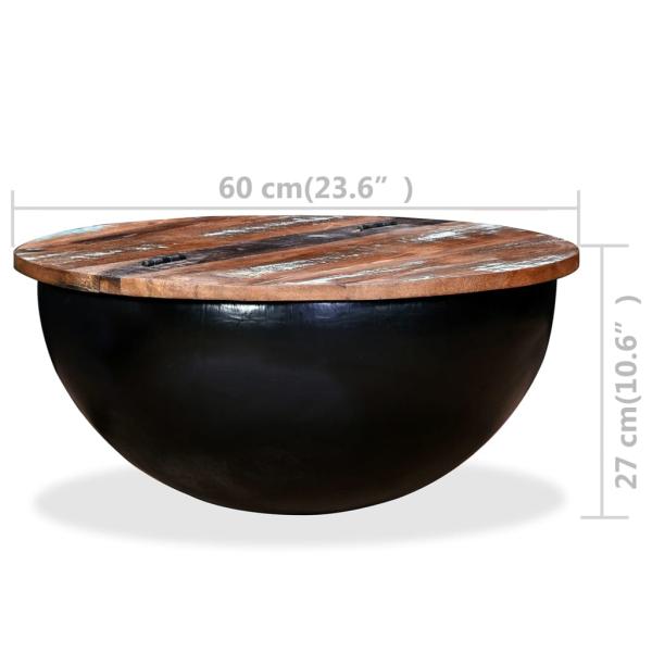 Couchtisch Altholz Massiv Schwarz Schalenform